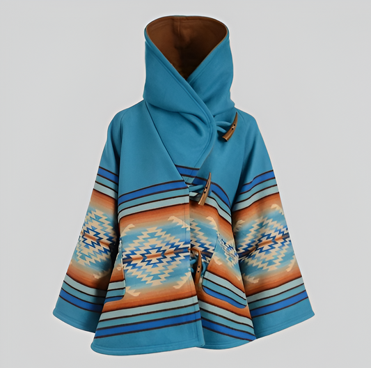 Southwestern-Inspired Hooded Poncho