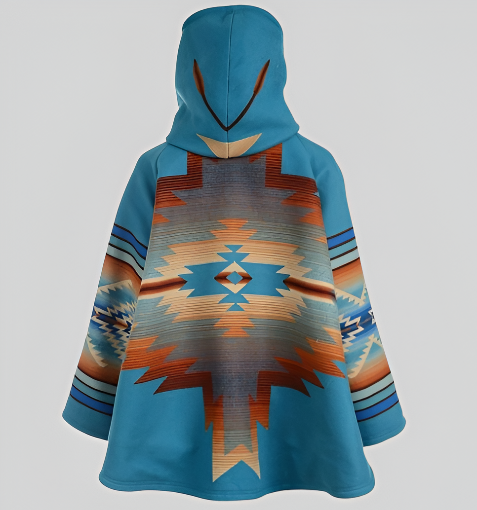 Southwestern-Inspired Hooded Poncho