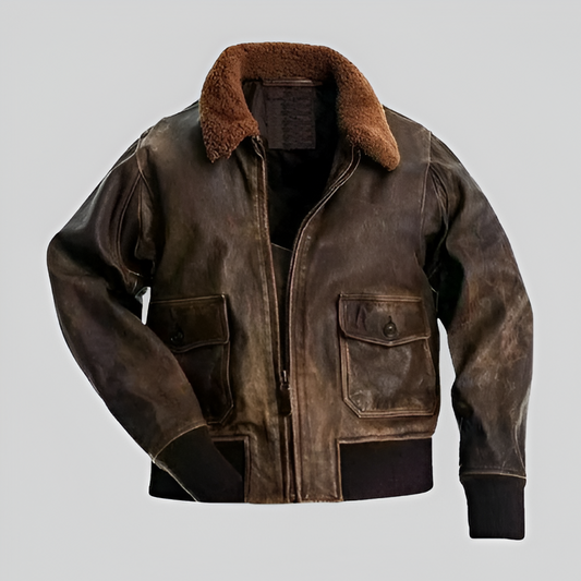 Vintage Distressed Leather G-1 Flight Jacket