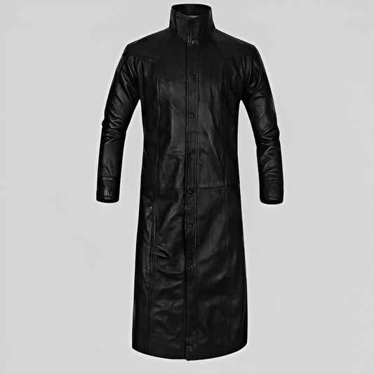 Matrix Neo-Inspired Long Leather Trench Coat