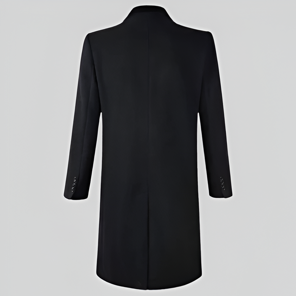 Peaky Blinders-Inspired Black Overcoat