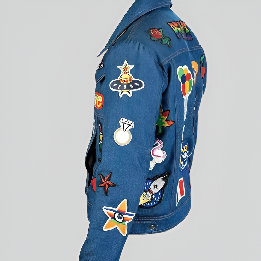 Rocketman Taron Elton John Patchwork Denim Jacket