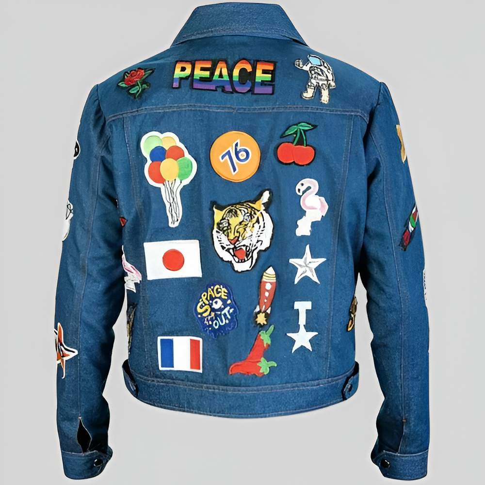 Rocketman Taron Elton John Patchwork Denim Jacket