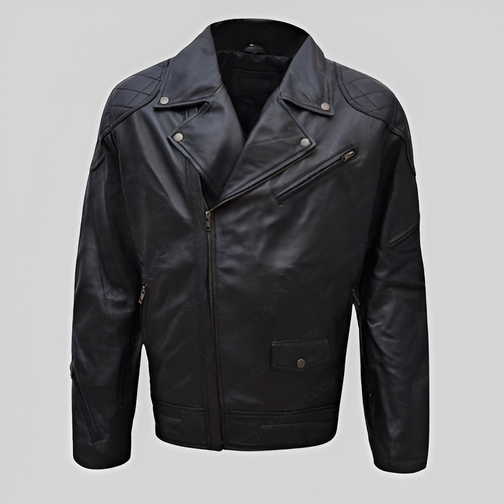 Classic Black Motorcycle Leather Jacket