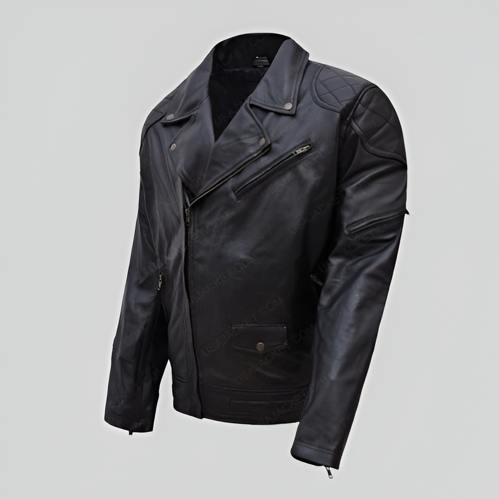 Classic Black Motorcycle Leather Jacket