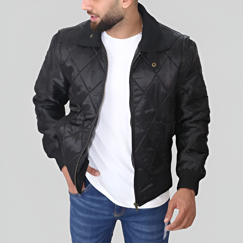 Retro Satin Bomber Jacket