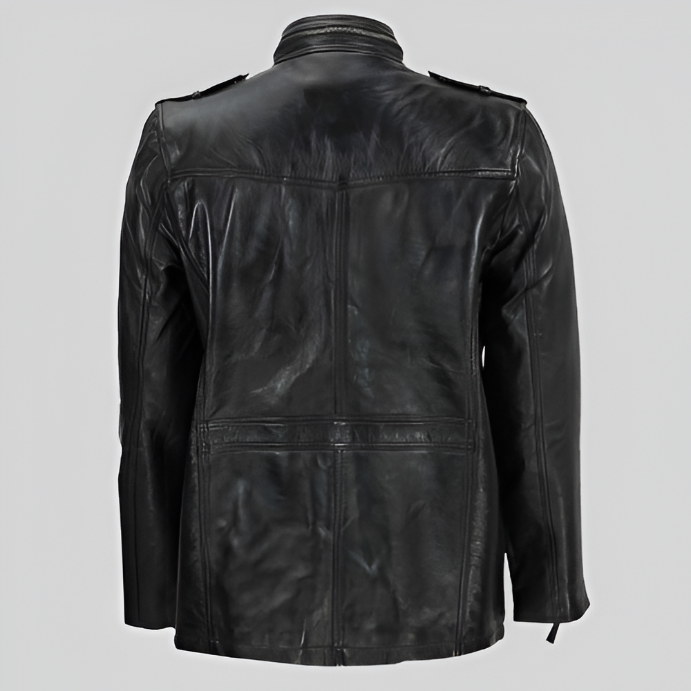 Men's Distressed Leather Field Jacket