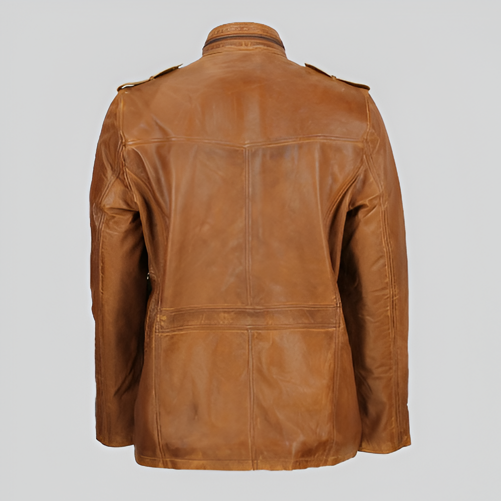 Vintage Tan Leather Field Jacket