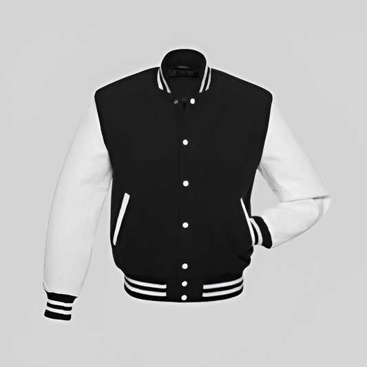 Classic Black and White Varsity Jacket