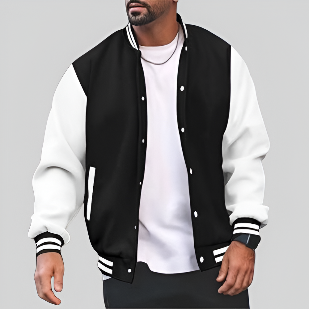 Classic Black and White Varsity Jacket