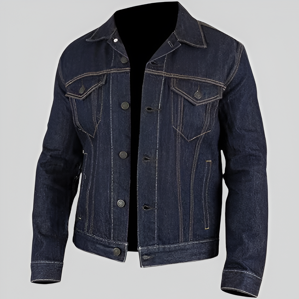 Rugged Denim Moto Jacket