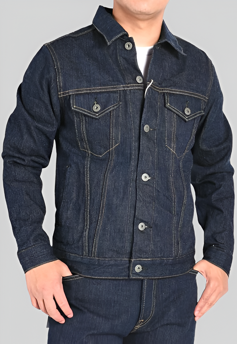 Rugged Denim Moto Jacket