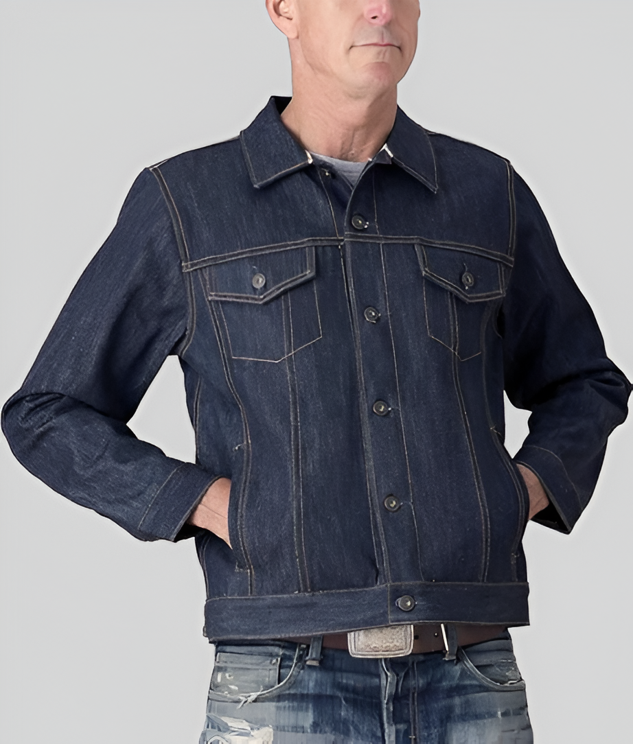 Rugged Denim Moto Jacket