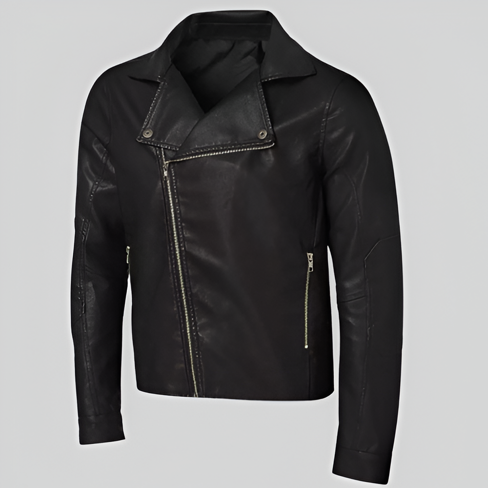 Asymmetrical Zipper Leather Jacket