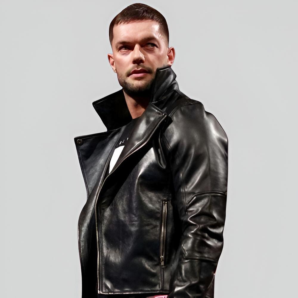 Asymmetrical Zipper Leather Jacket