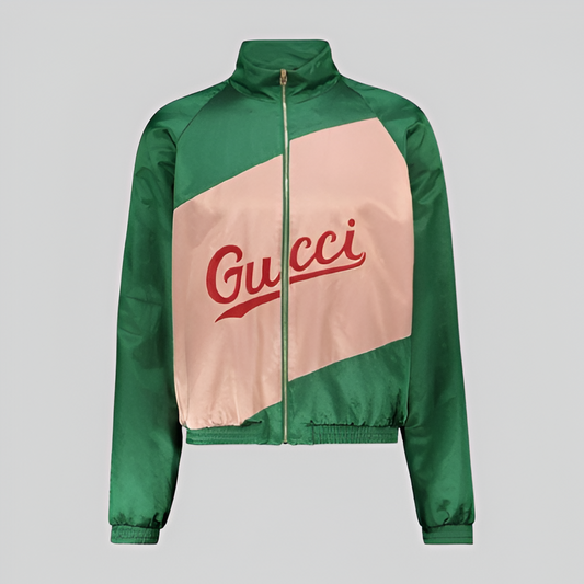 Gucci Cotton Viscose Jacket with Script Green