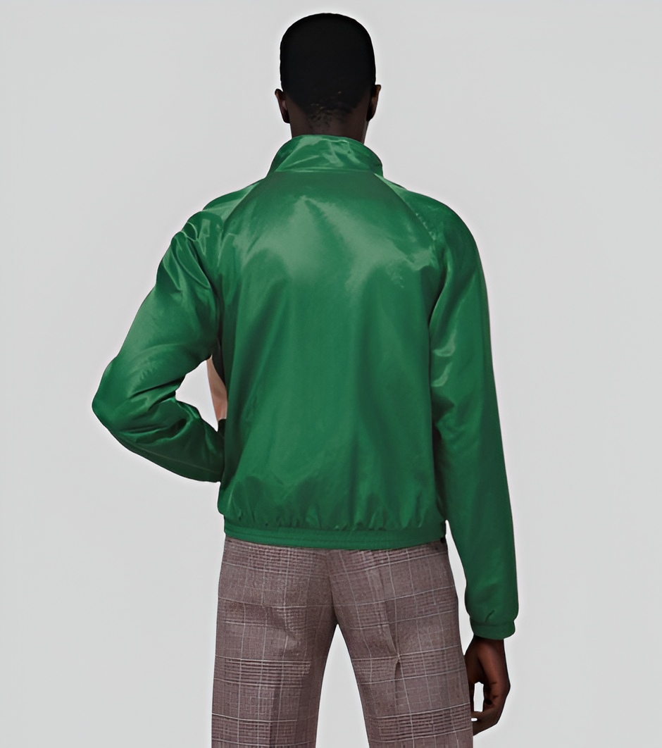 Gucci Cotton Viscose Jacket with Script Green