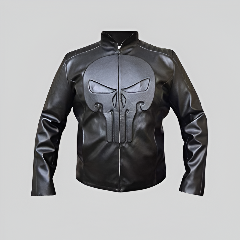 The Punisher Thomas Jane Black Skull Leather Jacket