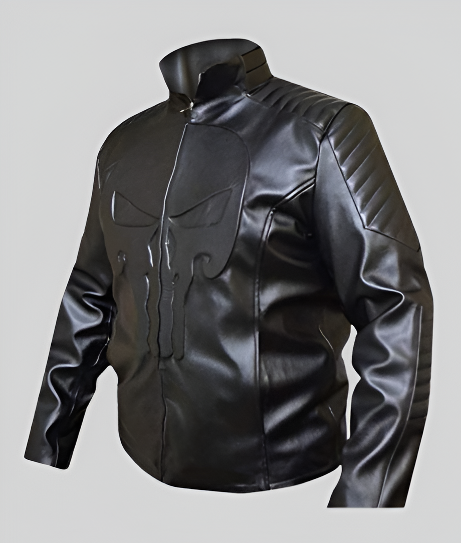 The Punisher Thomas Jane Black Skull Leather Jacket