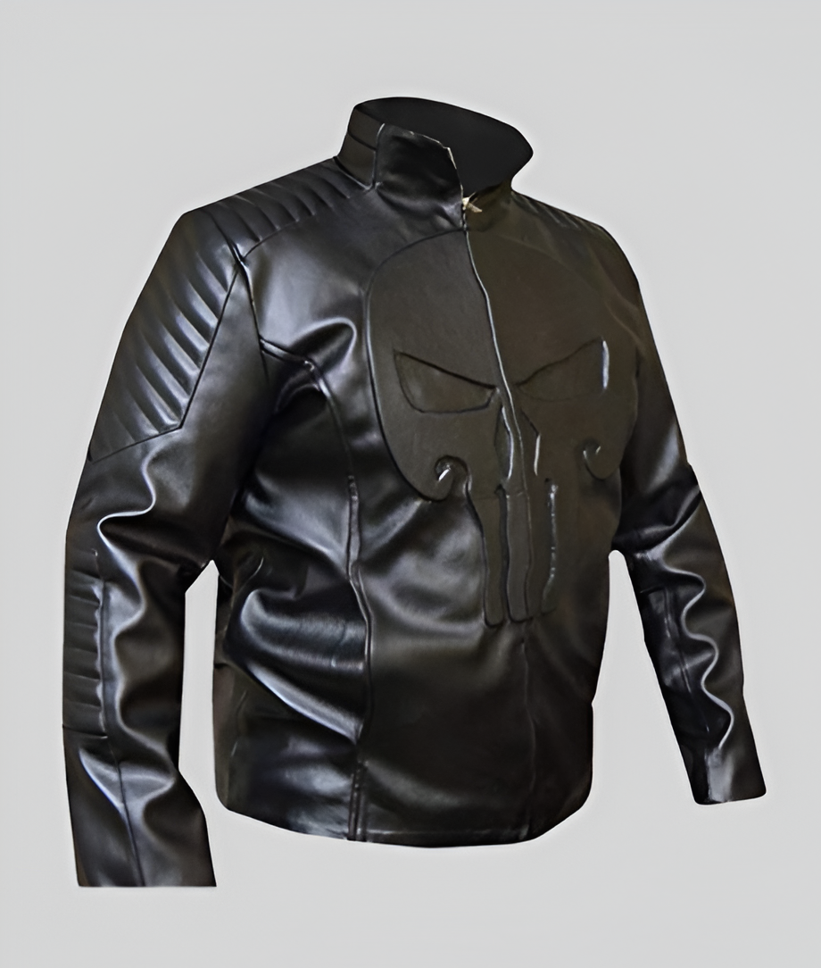 The Punisher Thomas Jane Black Skull Leather Jacket