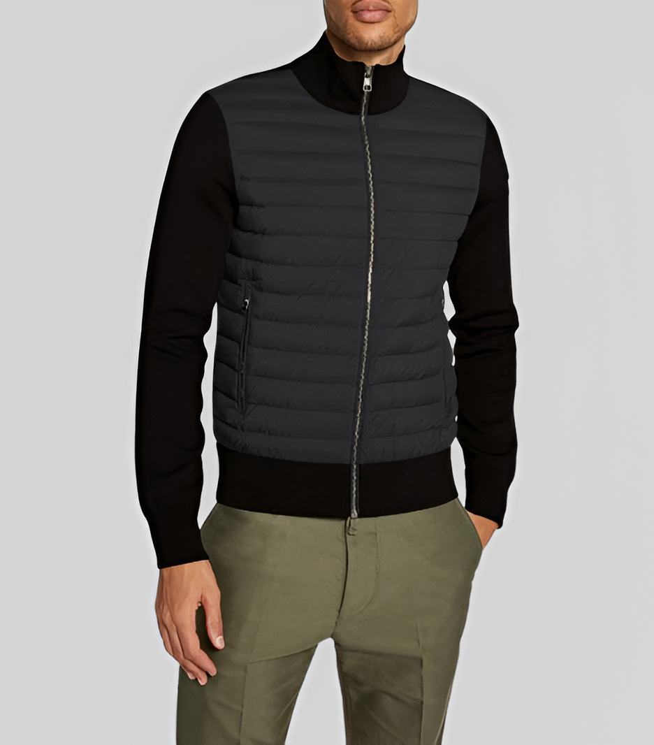 Moncler Hybrid Down Zip-Up Sweater