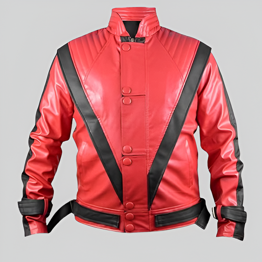 Michael Jackson Thriller Red Leather Jacket